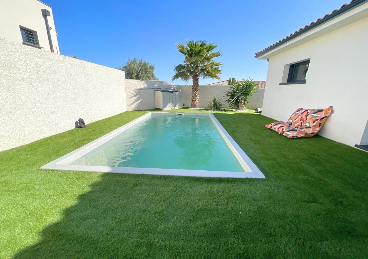 Villa Contemporaine Avec Piscine Chauffee Proche Des Plages Sauvian Luaran gambar