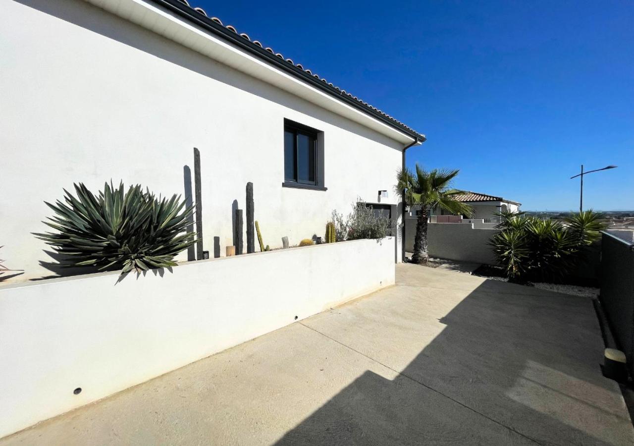 Villa Contemporaine Avec Piscine Chauffee Proche Des Plages Sauvian Luaran gambar