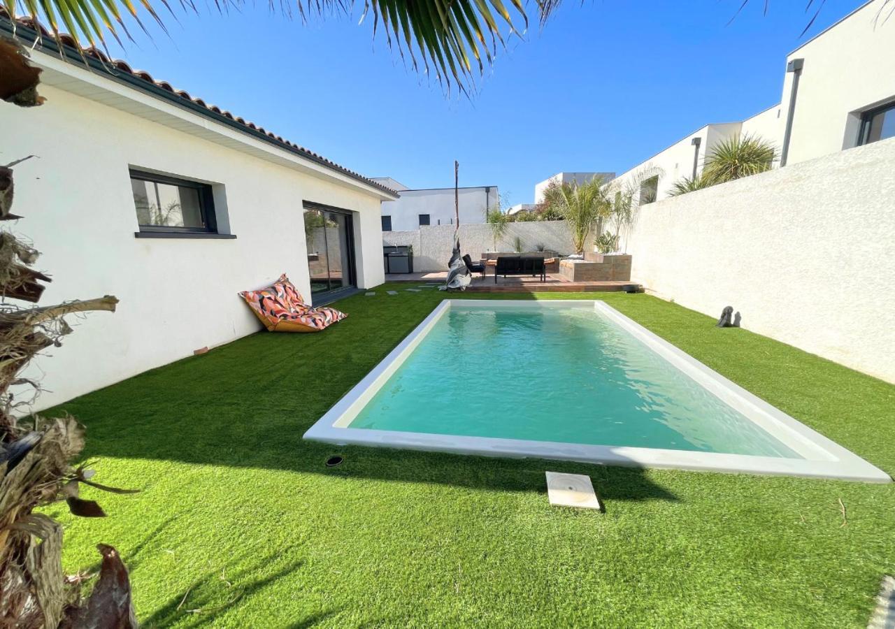 Villa Contemporaine Avec Piscine Chauffee Proche Des Plages Sauvian Luaran gambar